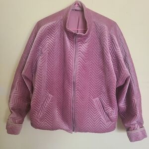 Women's Mauve chevron design Teddy Jacket